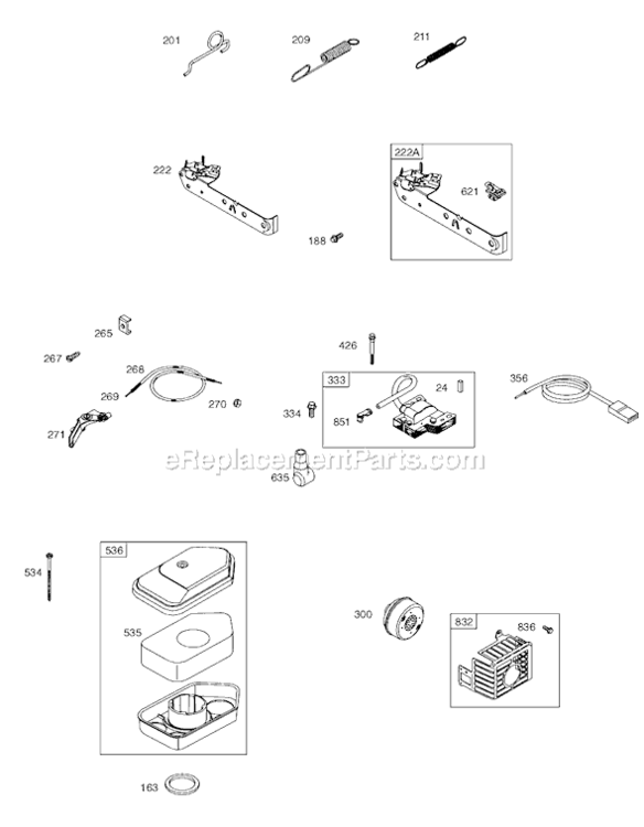 Page D Diagram and Parts List for 9L900  Briggs and Stratton Engine